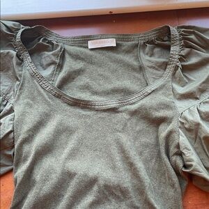 Ulla Johnson Sage Green Gathered Sleeve Blouse